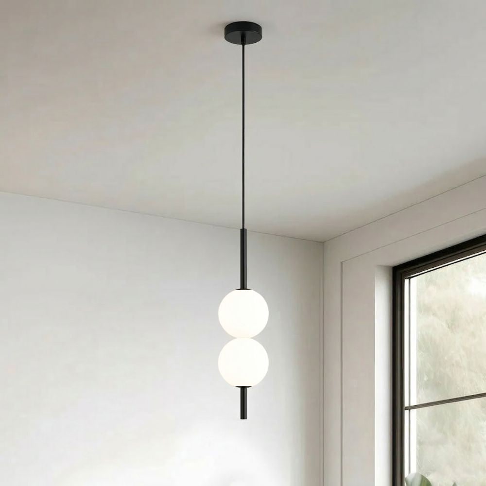Minimalist Globe Pendant Light with Frosted Glass and Adjustable Suspension - Image 24
