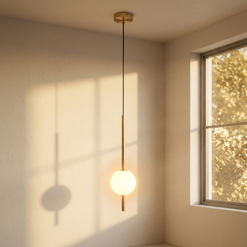 Minimalist Globe Pendant Light with Frosted Glass and Adjustable Suspension - Image 30