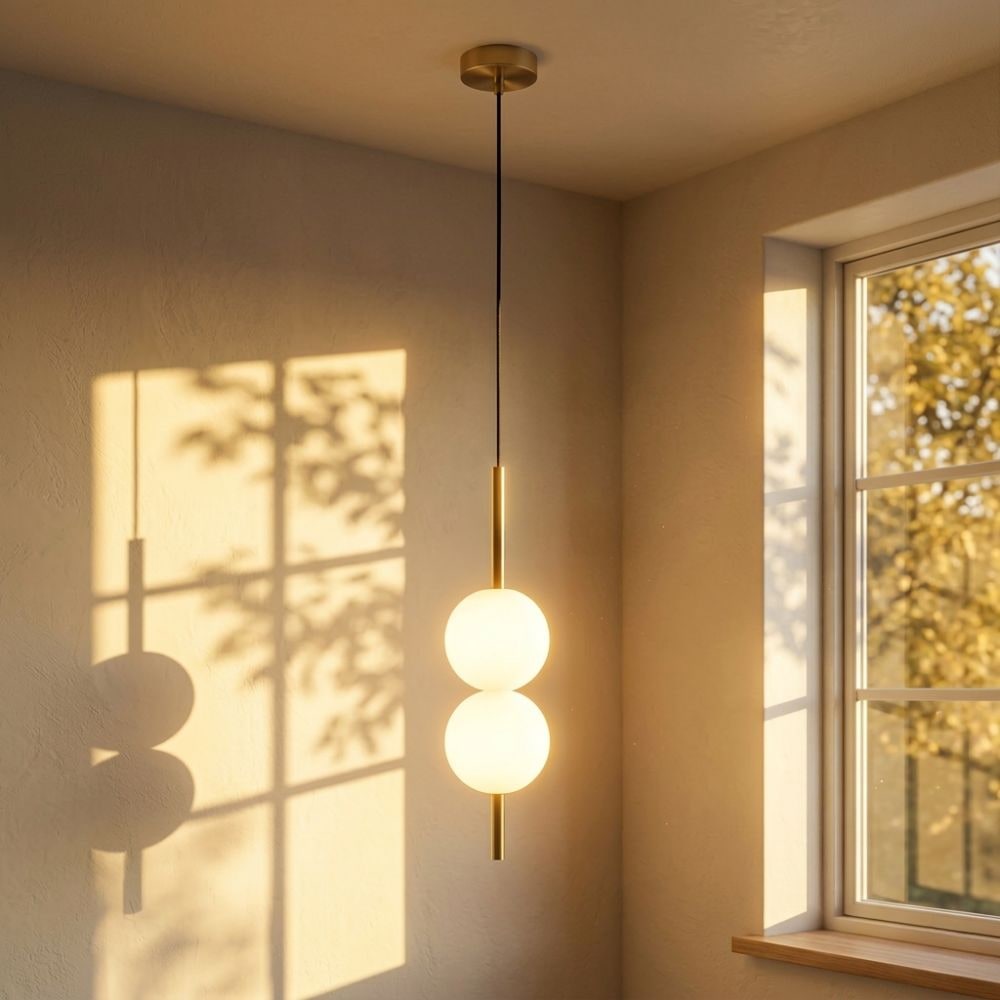 Minimalist Globe Pendant Light with Frosted Glass and Adjustable Suspension - Image 31