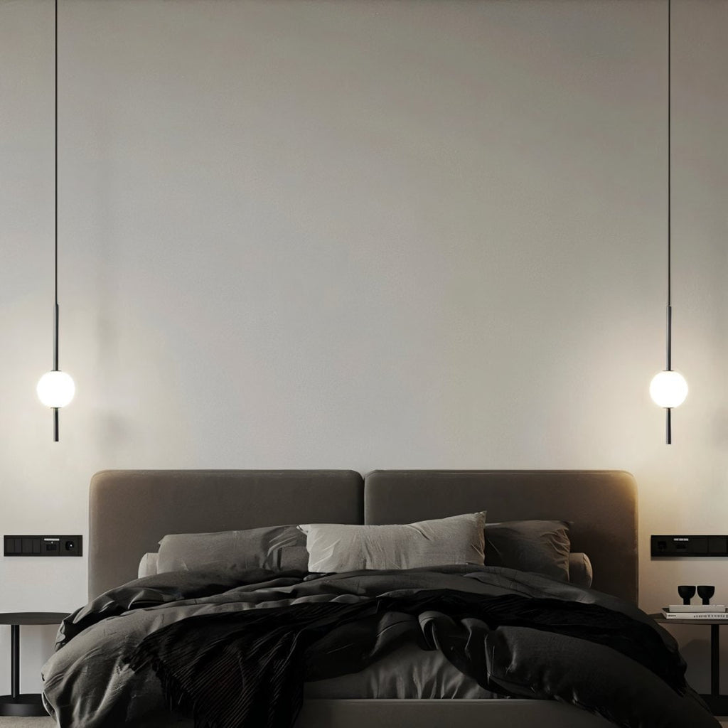 Minimalist Globe Pendant Light with Frosted Glass and Adjustable Suspension - Image 5