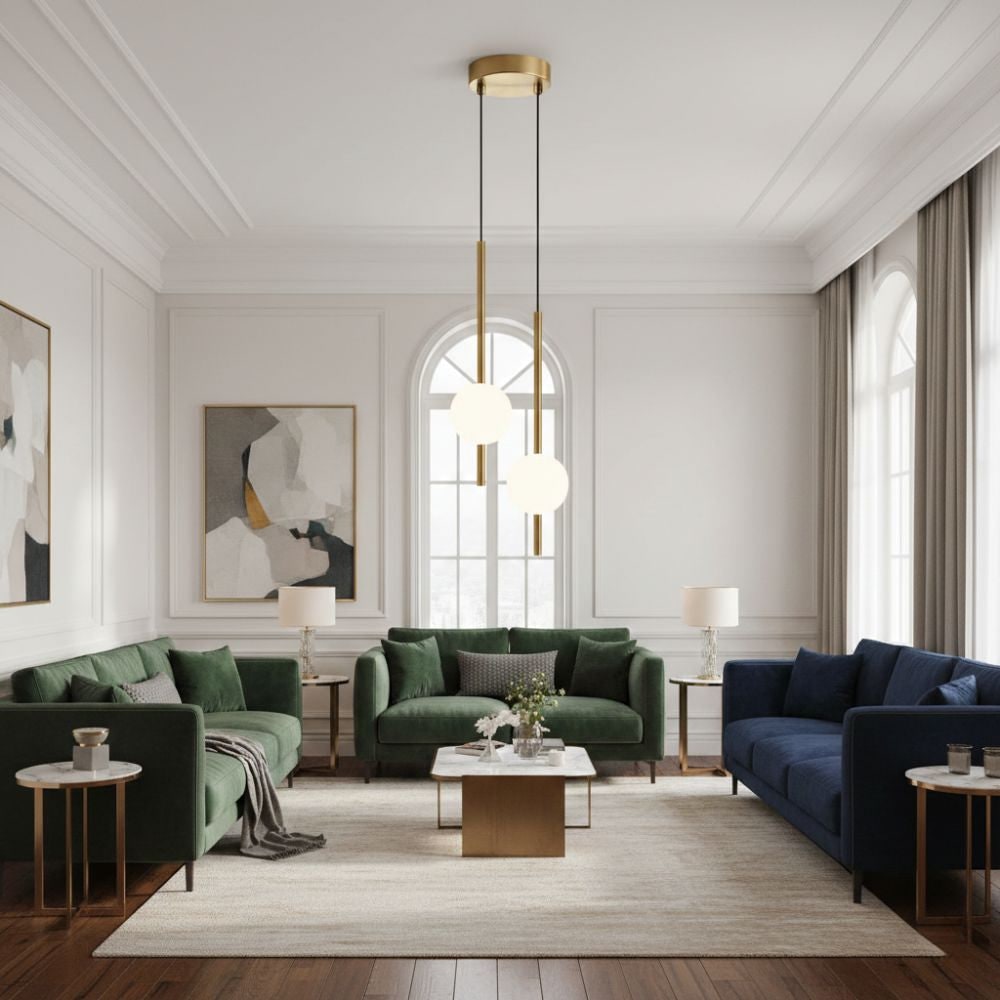 Minimalist Globe Pendant Light with Frosted Glass and Adjustable Suspension - Image 6