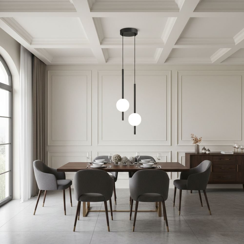 Minimalist Globe Pendant Light with Frosted Glass and Adjustable Suspension - Image 7