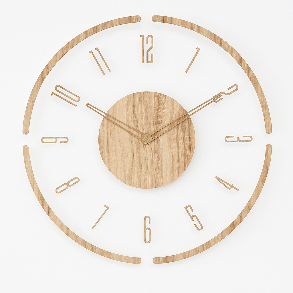 Minimalist Wall Clock with Wooden Accents and Silent Movement - Image 4