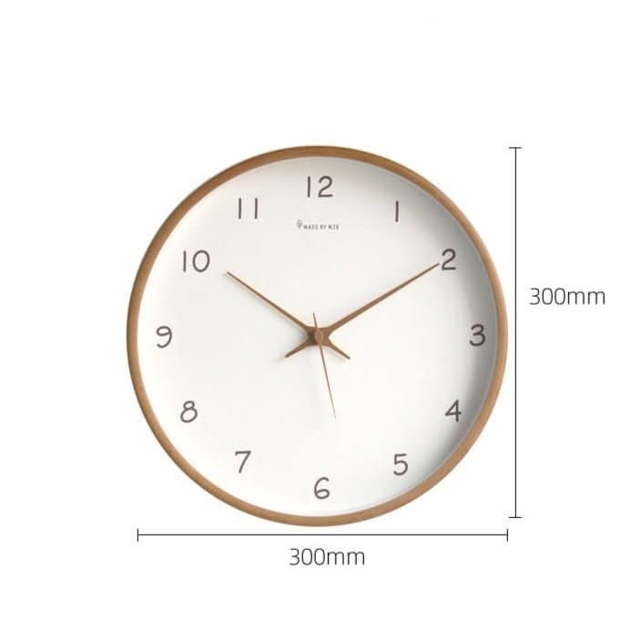 Minimalist Wooden Wall Clock Silent Round with White Dial and Arabic Numerals - Image 9