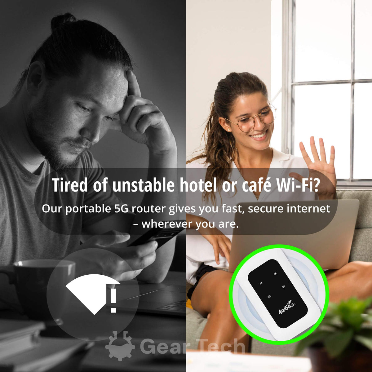 Mobile Hotspot with Portable WIFI Router Pocket-Sized Lcd Screen and USB Charging - Image 5