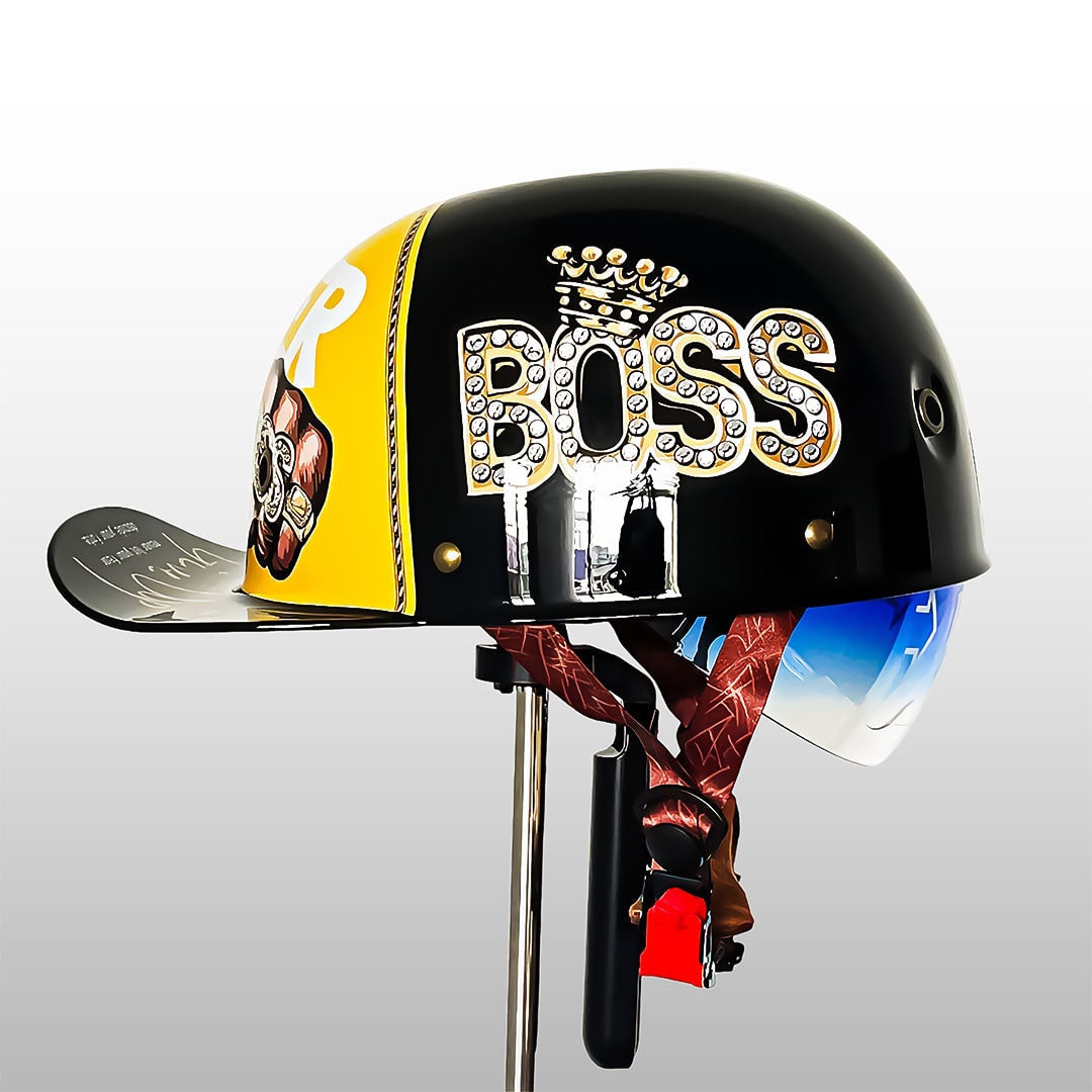 Motorcycle Half Helmet Retro Style with Quick Release and Integrated Visor - Image 1