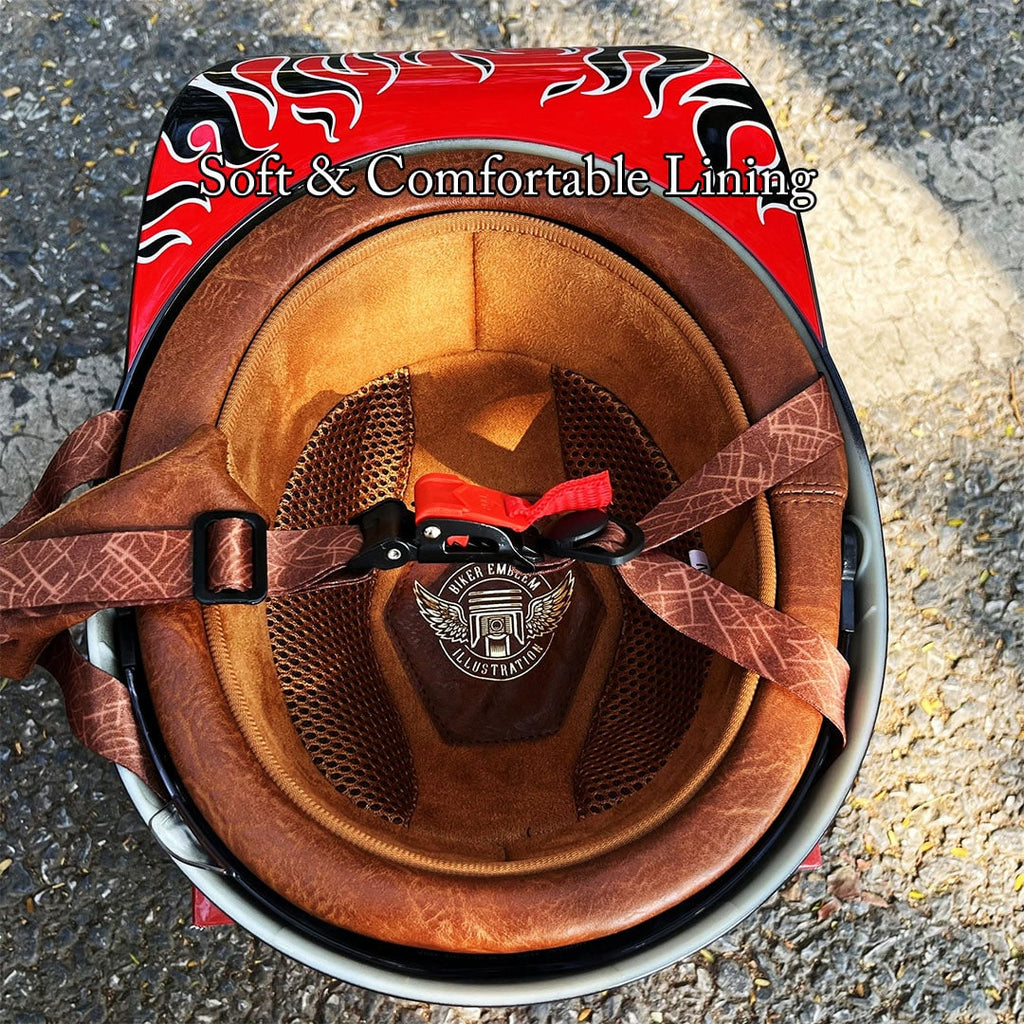 Motorcycle Half Helmet Retro Style with Quick Release and Integrated Visor - Image 10