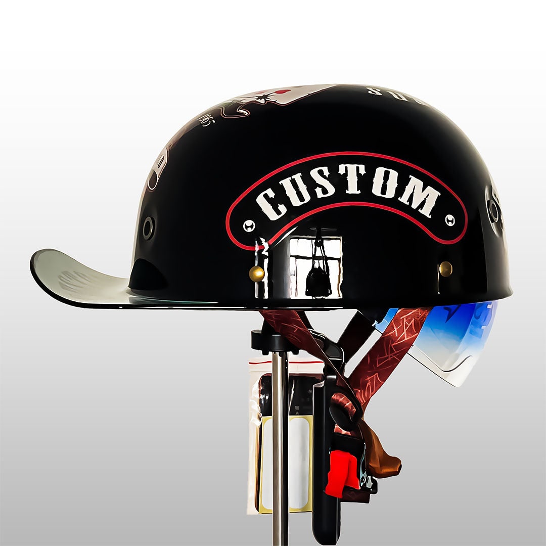 Motorcycle Half Helmet Retro Style with Quick Release and Integrated Visor - Image 14