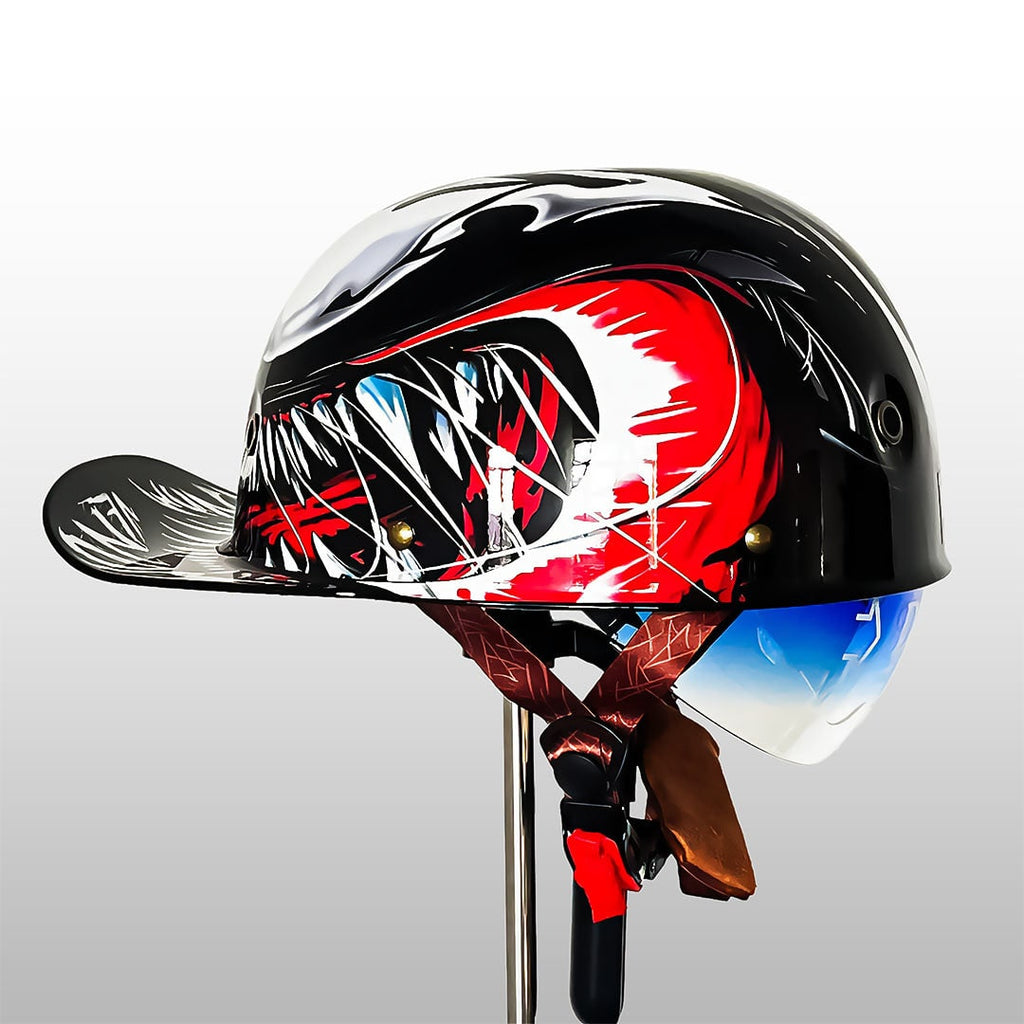 Motorcycle Half Helmet Retro Style with Quick Release and Integrated Visor - Image 7