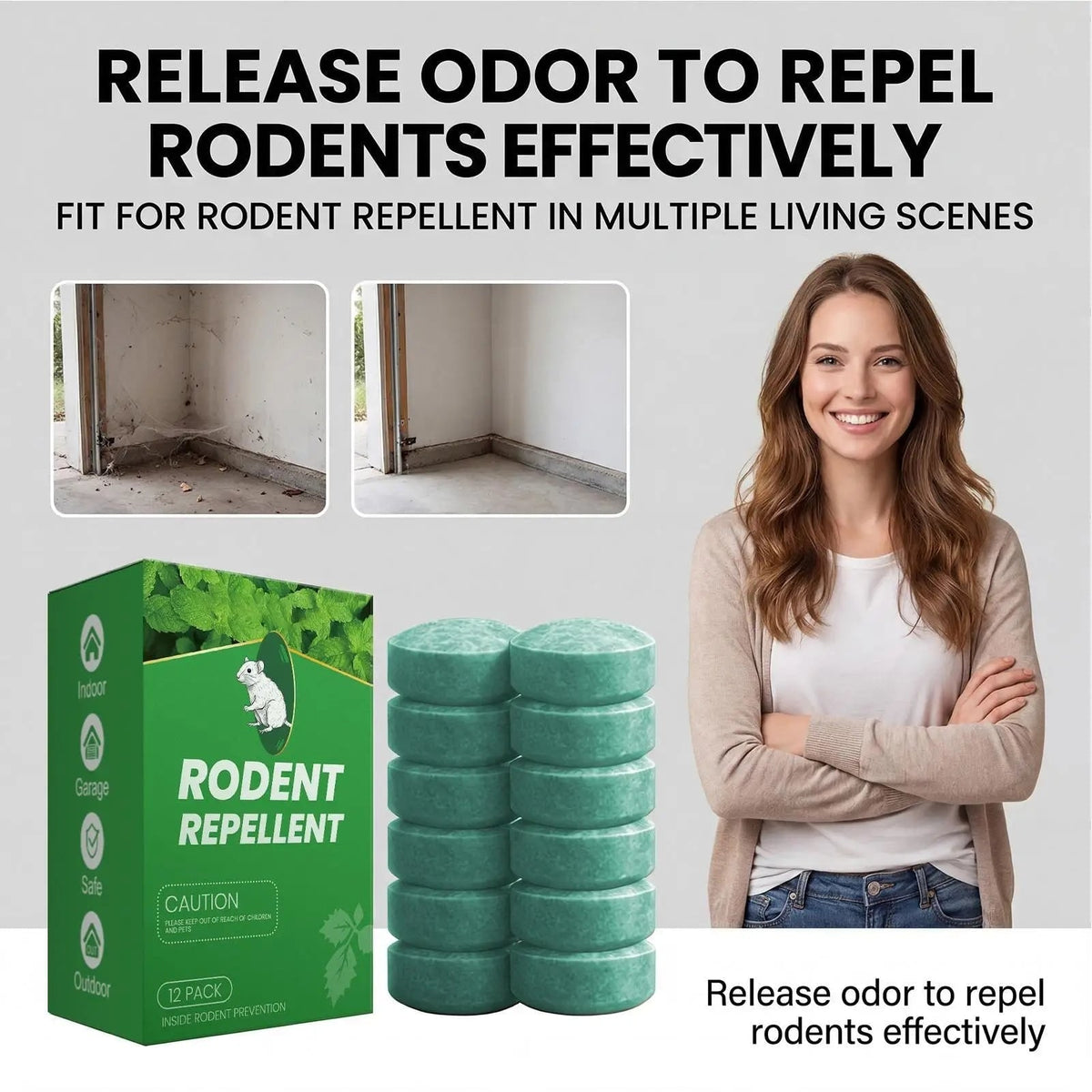 Mouse Repellent Tablets with Peppermint Oil Rodent Deterrent Pet Safe 12 Pack - Image 5