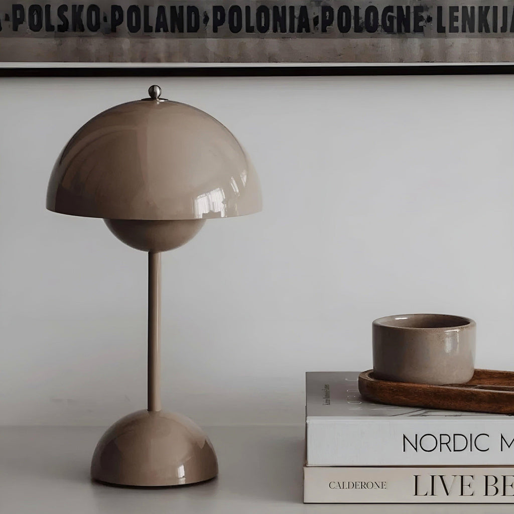 Mushroom Table Lamp LED Rechargeable Cordless with Dimmable Dome Shade - Image 17