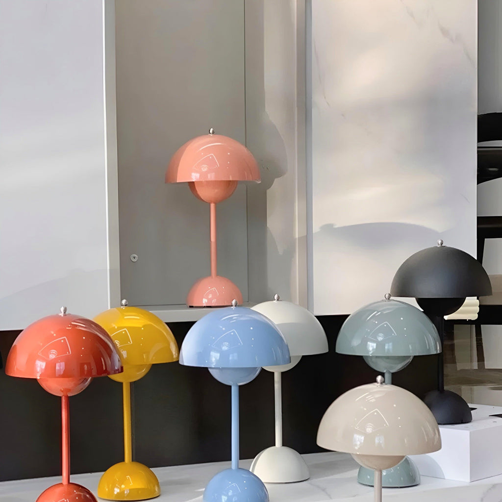 Mushroom Table Lamp LED Rechargeable Cordless with Dimmable Dome Shade - Image 18