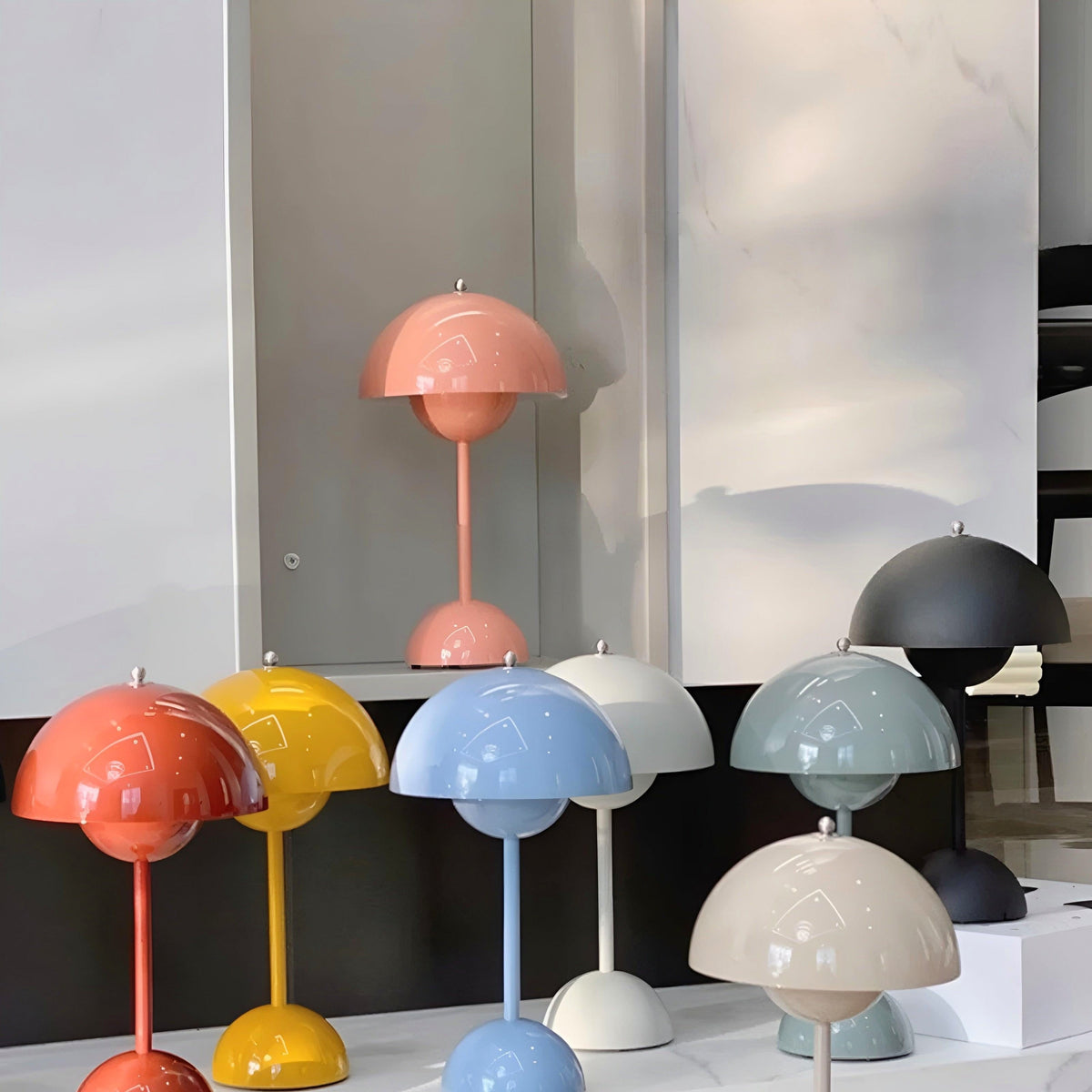 Mushroom Table Lamp LED Rechargeable Cordless with Dimmable Dome Shade - Image 18
