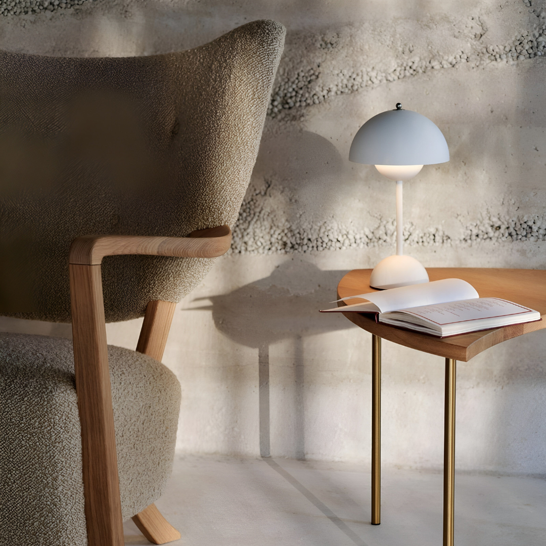 Mushroom Table Lamp LED Rechargeable Cordless with Dimmable Dome Shade - Image 3