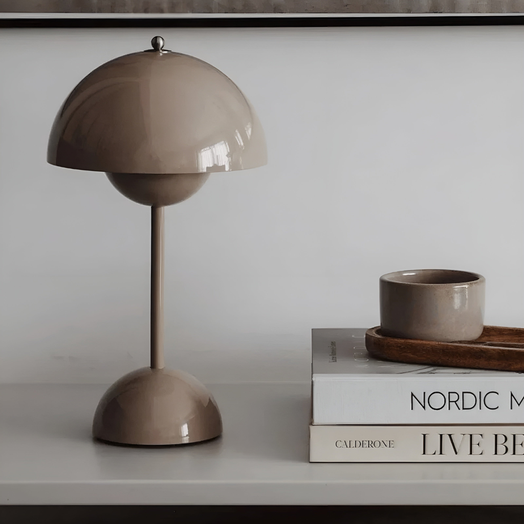 Mushroom Table Lamp LED Rechargeable Cordless with Dimmable Dome Shade - Image 4