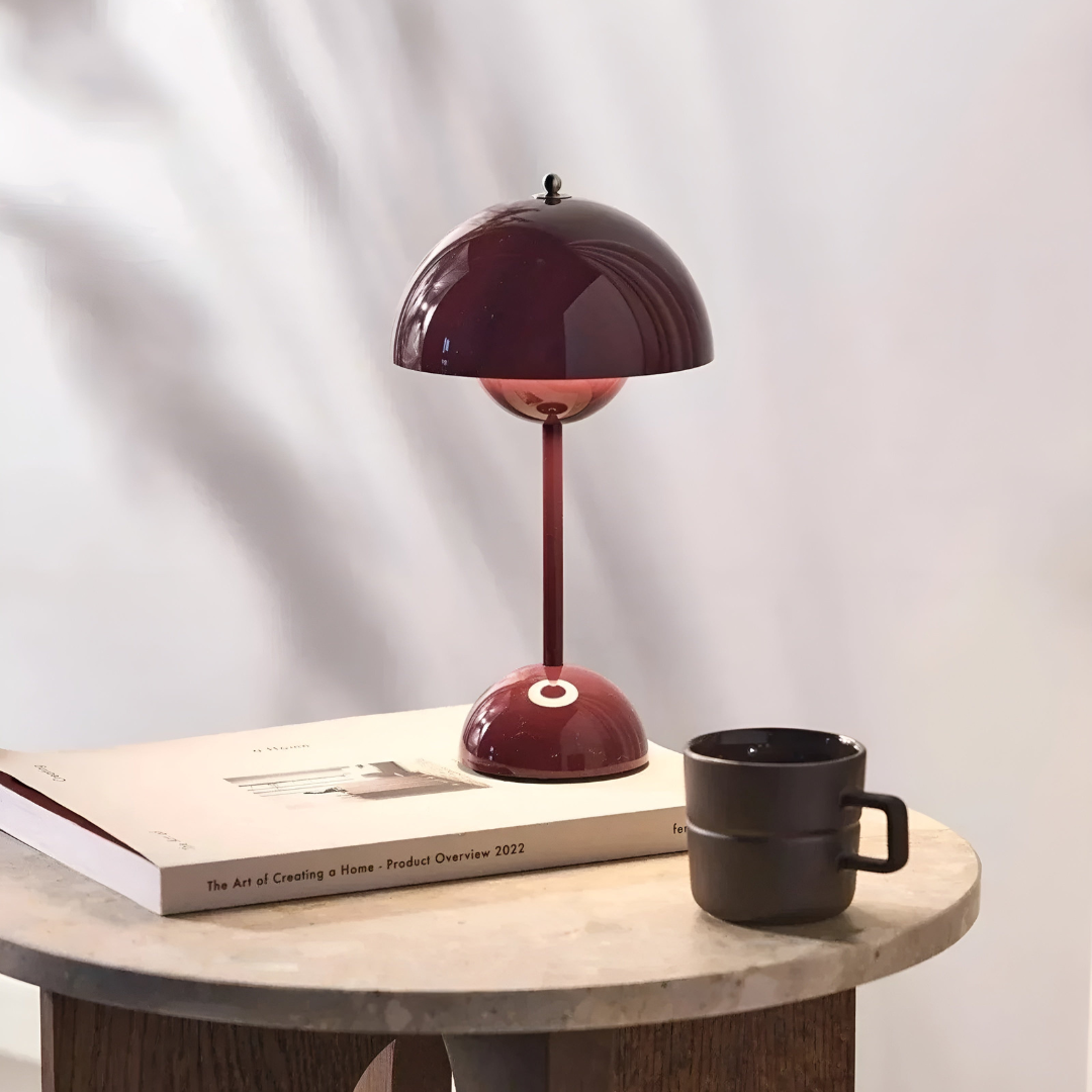 Mushroom Table Lamp LED Rechargeable Cordless with Dimmable Dome Shade - Image 6