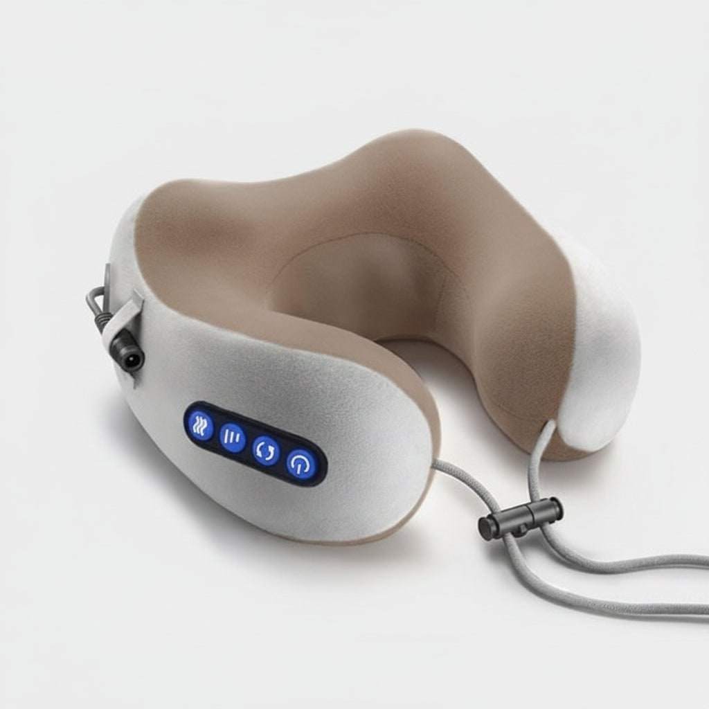 Neck Massager Pillow with Heat and Vibration U-Shaped Electric Shoulder Support - Image 1