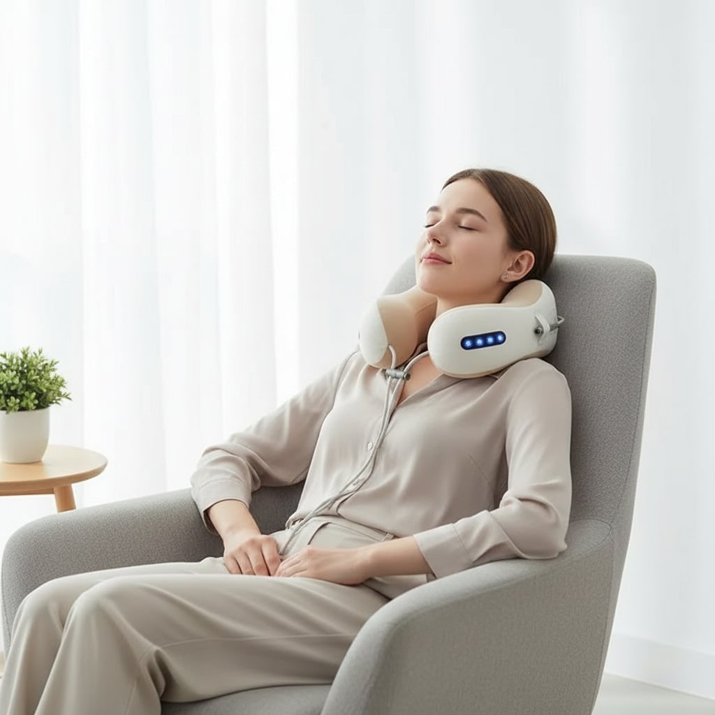 Neck Massager Pillow with Heat and Vibration U-Shaped Electric Shoulder Support - Image 3