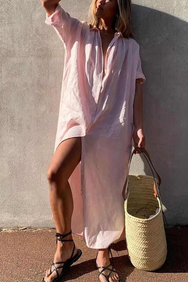 Noemi | Abito Camicia in Stile Spiaggia Donna Lungo