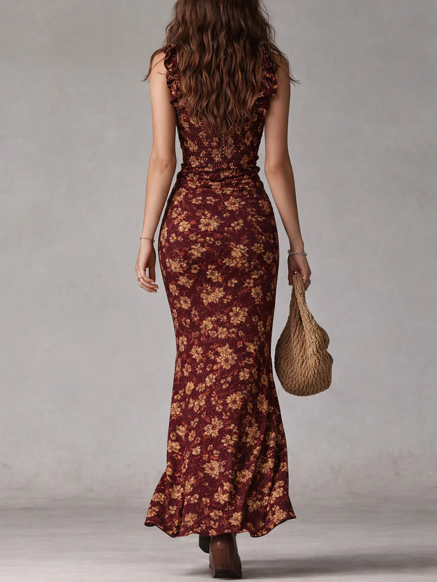 Noemi | Abito Maxi Floreale Spacco Alto