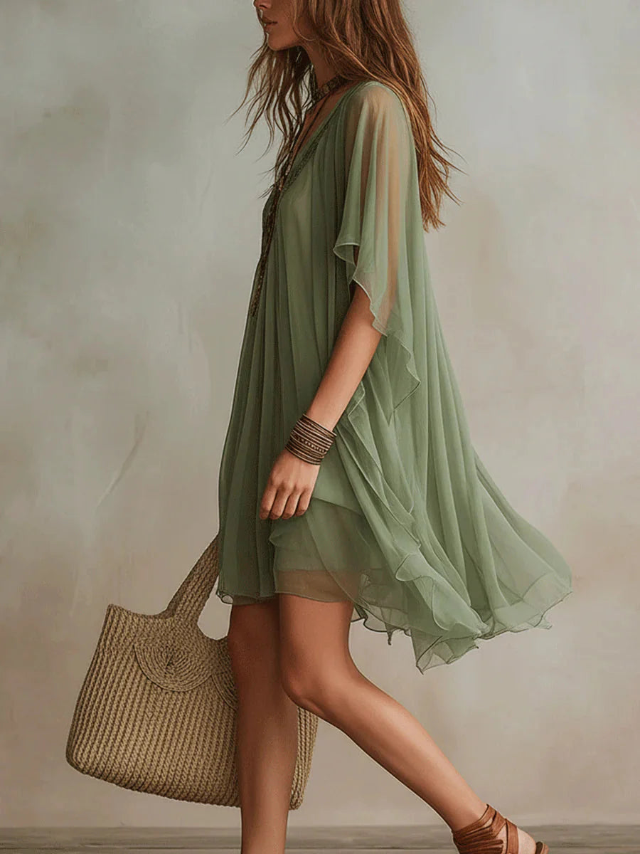 Noemi | Abito Mini Chiffon Scollo V