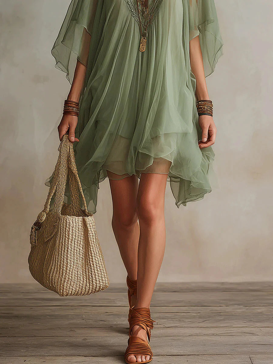 Noemi | Abito Mini Chiffon Scollo V