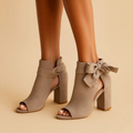 Noemi | Sandali Eleganti con Tacco Donna Fiocco Kaki