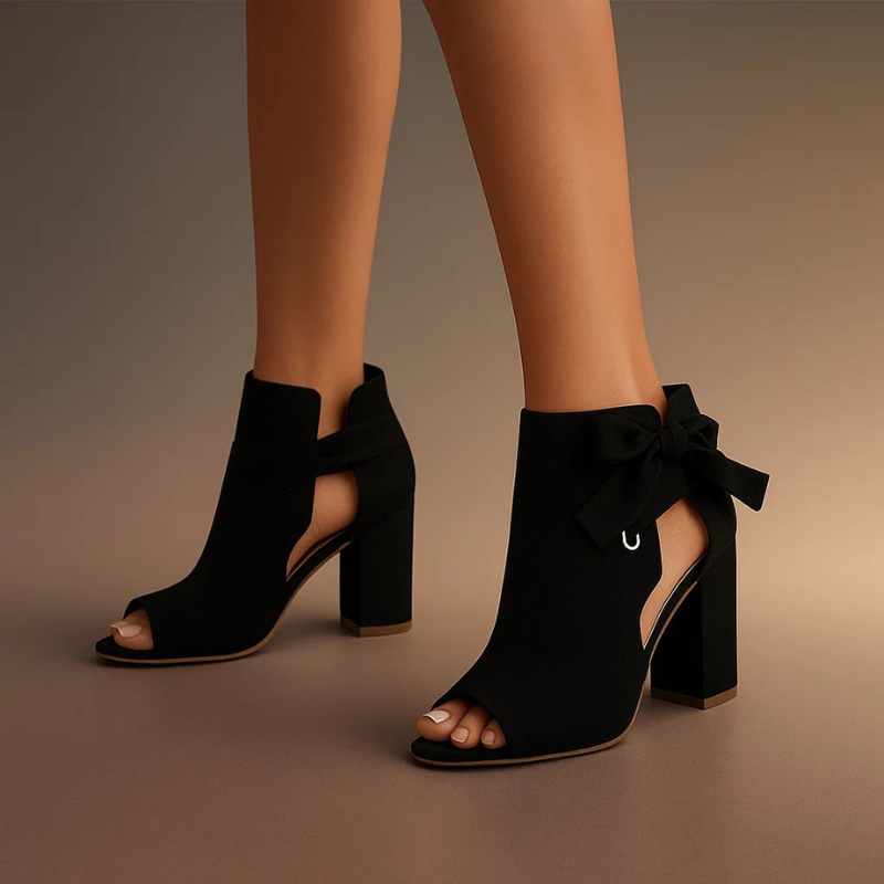 Noemi | Sandali Eleganti con Tacco Donna Fiocco Nero