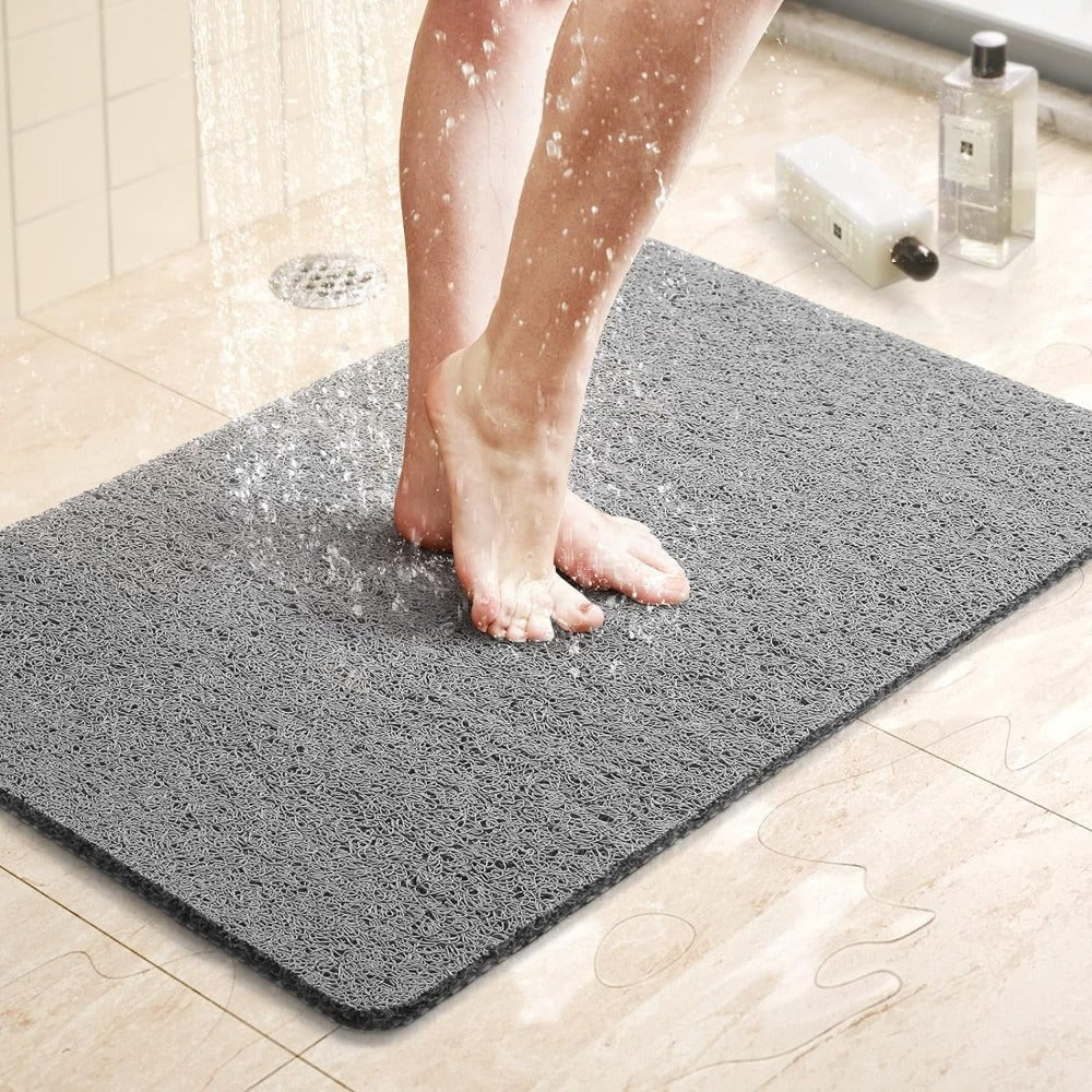 Non Slip Bath Mat with Loofah Texture and Quick Dry Drainage Backing - Image 1