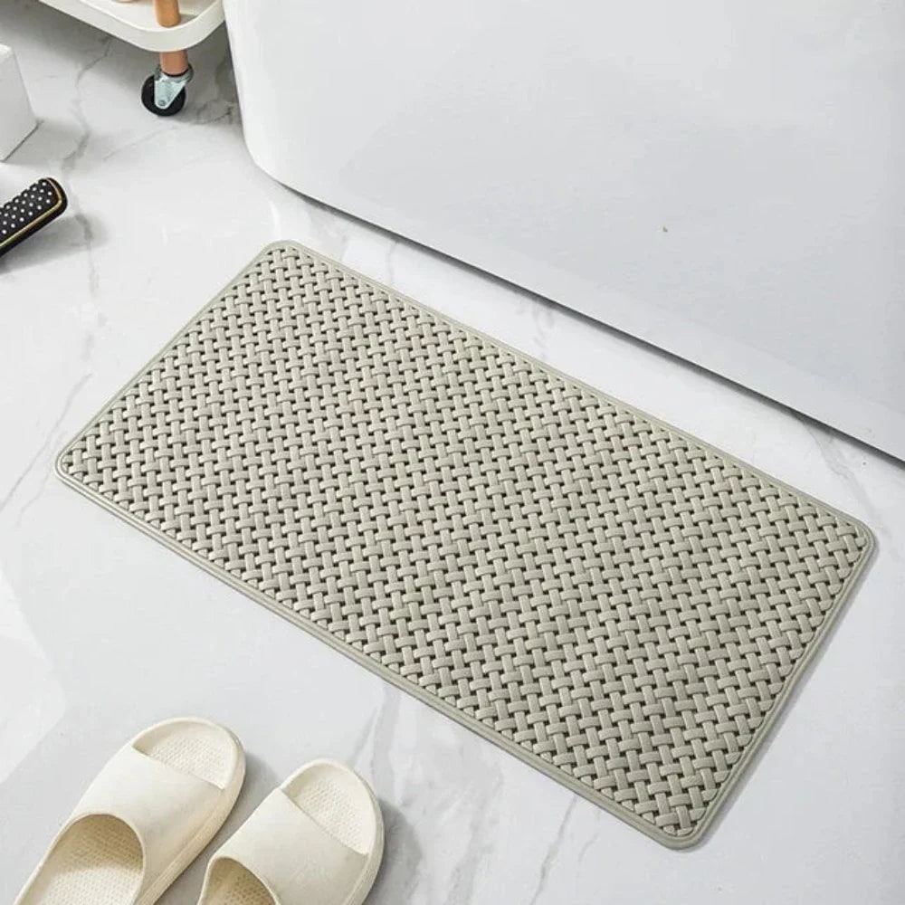 Non-Slip Bath Mat with Suction Cups and Basketweave Texture for Quick Dry - Image 5