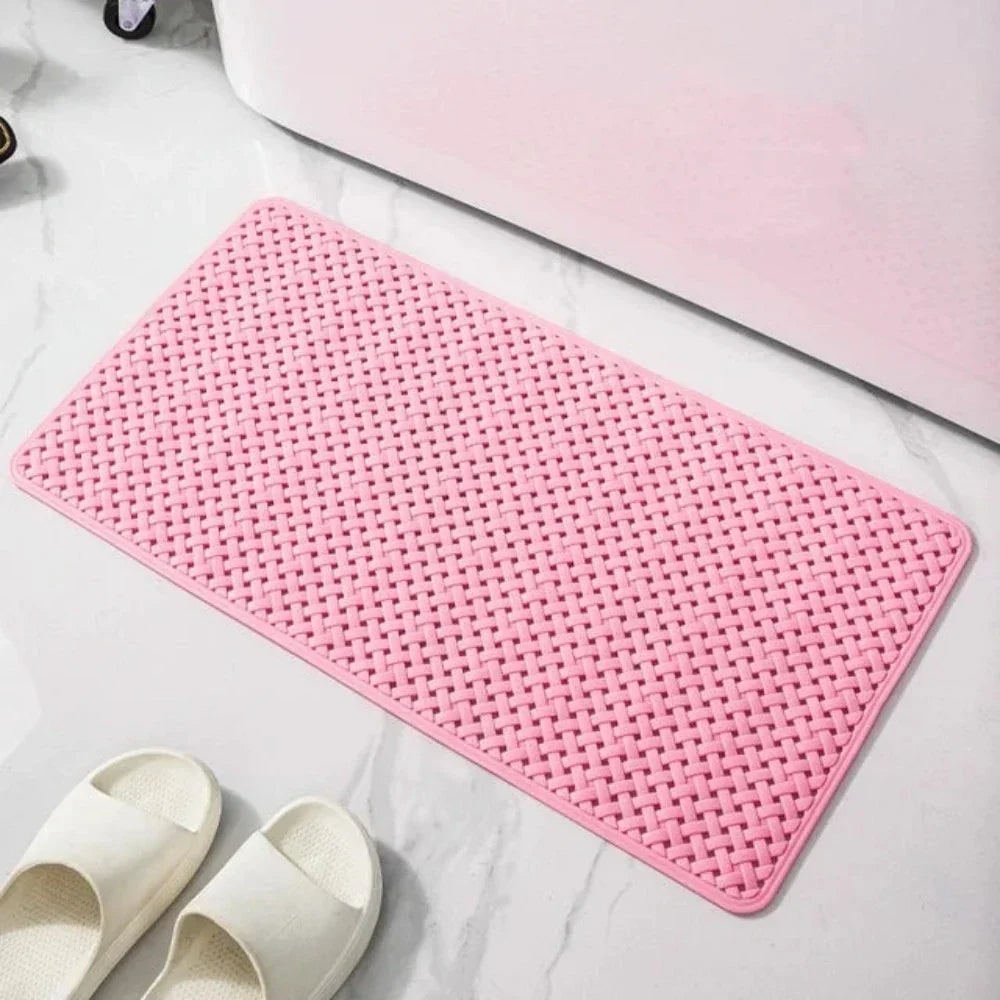 Non-Slip Bath Mat with Suction Cups and Basketweave Texture for Quick Dry - Image 8