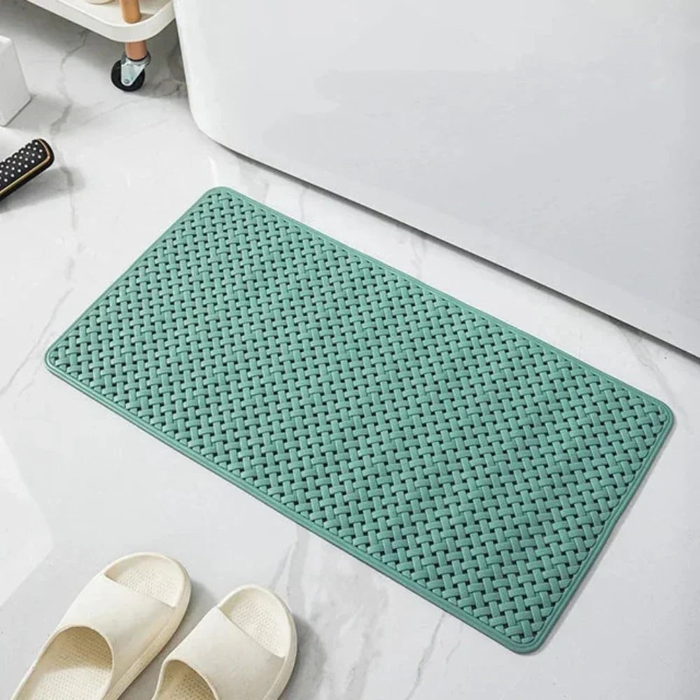 Non-Slip Bath Mat with Suction Cups and Basketweave Texture for Quick Dry - Image 9