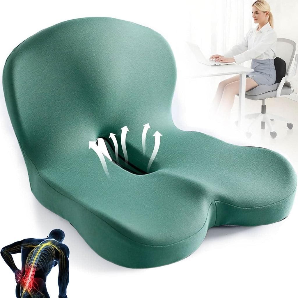 Office Chair Cushion with Memory Foam Contoured Lumbar Support and Ergonomic Ventilation - Image 7