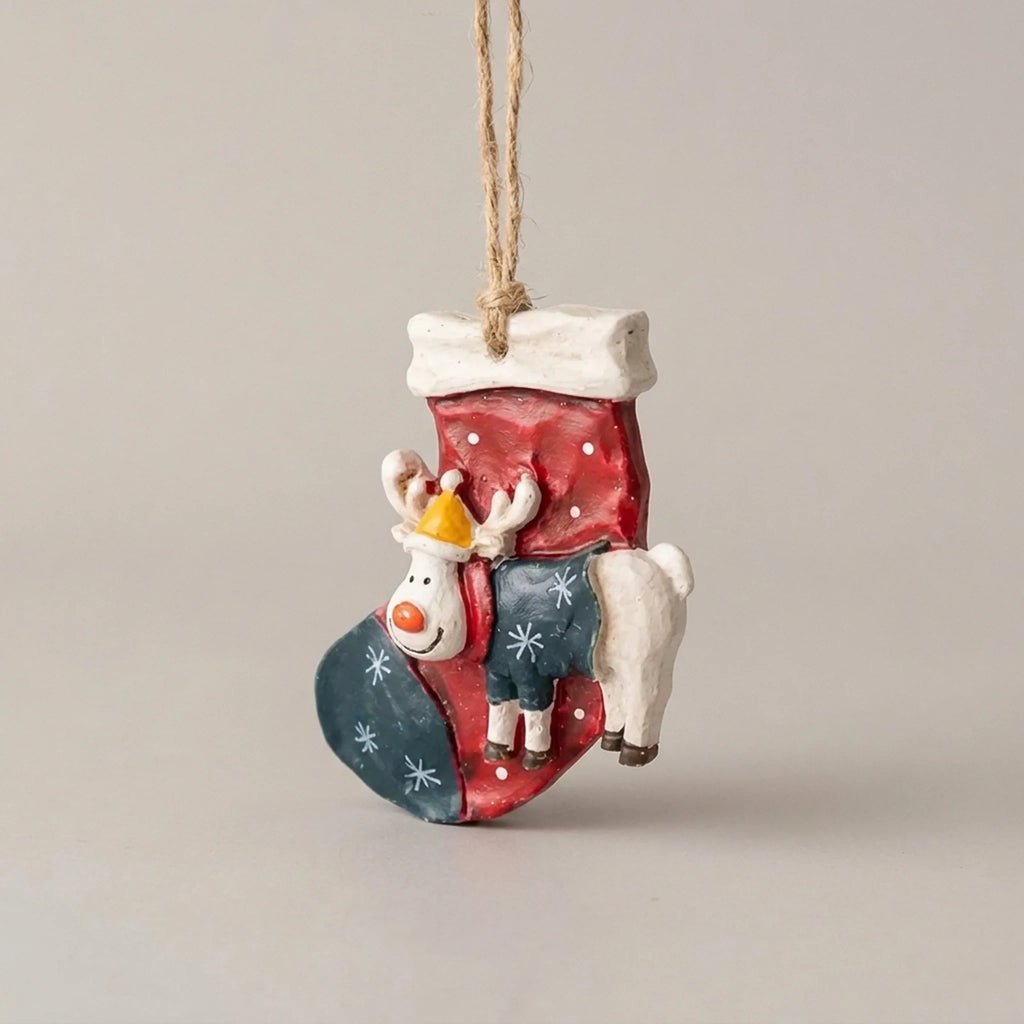 Old World Christmas Ornaments with Rustic Resin and Hand-Painted Vintage Design - Image 2