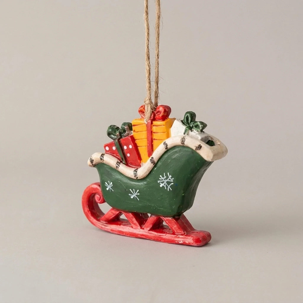 Old World Christmas Ornaments with Rustic Resin and Hand-Painted Vintage Design - Image 3