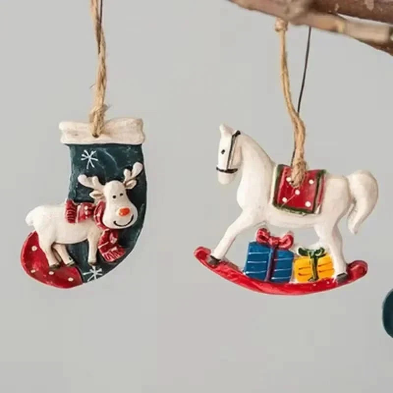 Old World Christmas Ornaments with Rustic Resin and Hand-Painted Vintage Design - Image 6