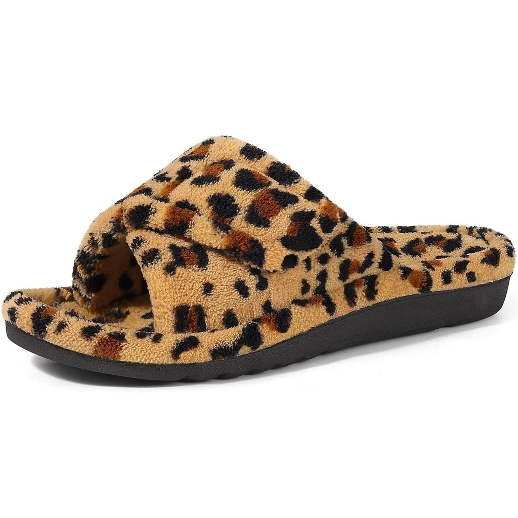 Open-Toe House Slippers with Terry Cloth, Adjustable Strap and Arch Support - Image 10