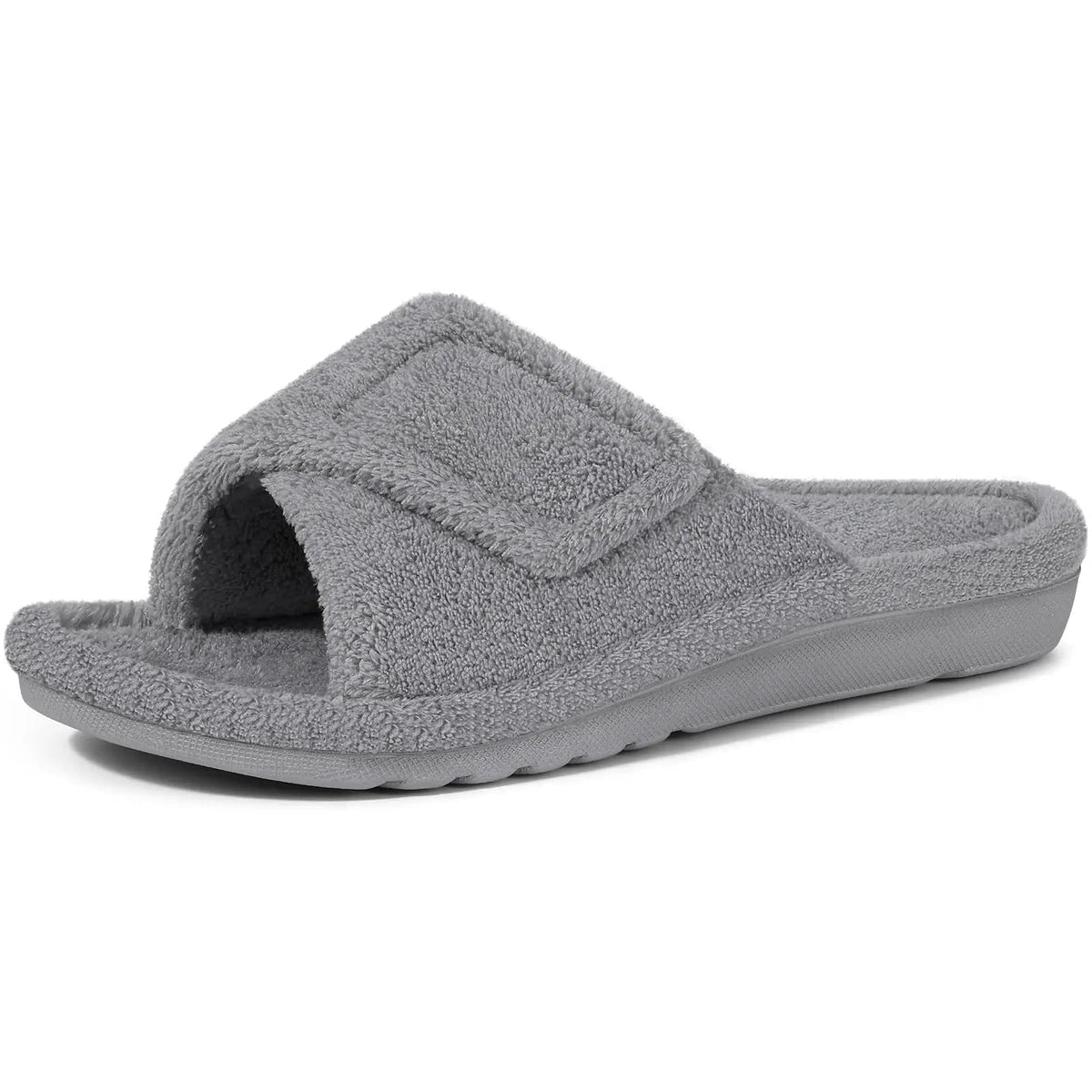 Open-Toe House Slippers with Terry Cloth, Adjustable Strap and Arch Support - Image 11