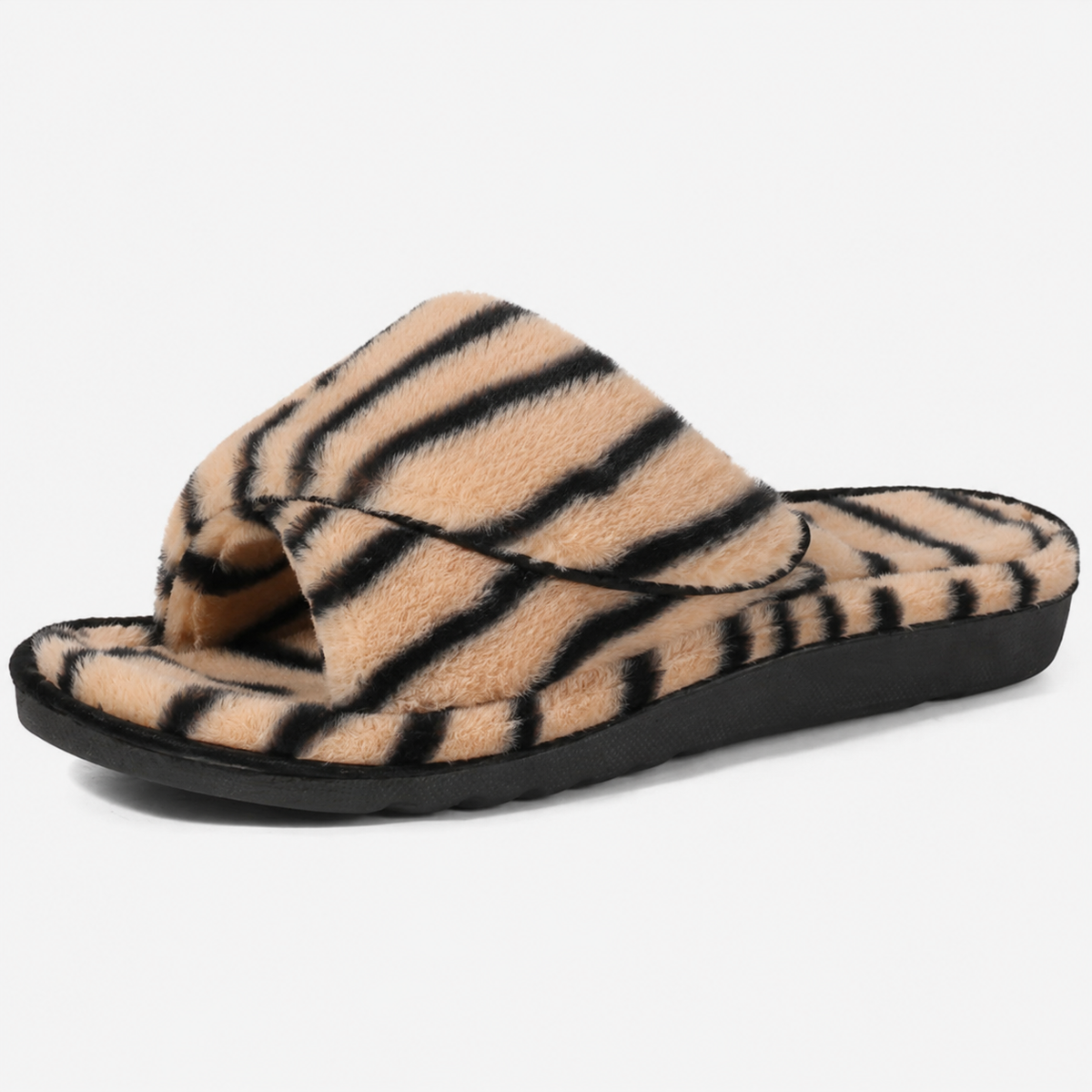 Open-Toe House Slippers with Terry Cloth, Adjustable Strap and Arch Support - Image 13