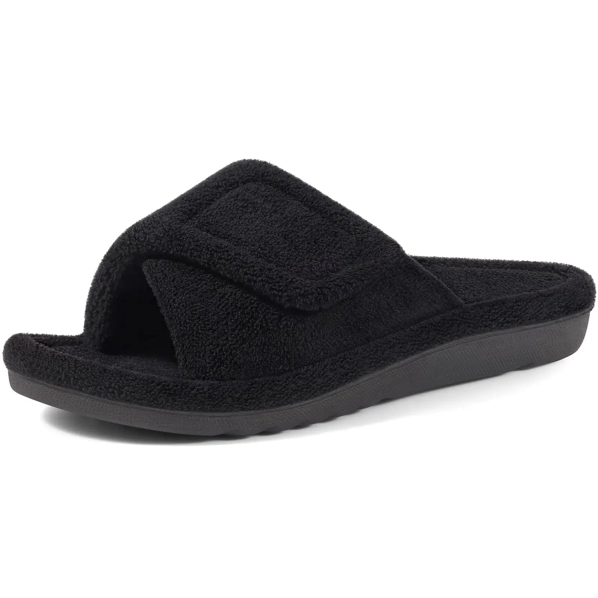 Open-Toe House Slippers with Terry Cloth, Adjustable Strap and Arch Support - Image 9