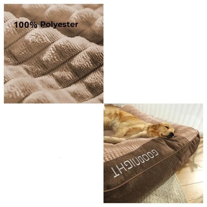 Orthopedic Dog Bed with Plush Waffle Top and Bolster Headrest for Large - Image 5