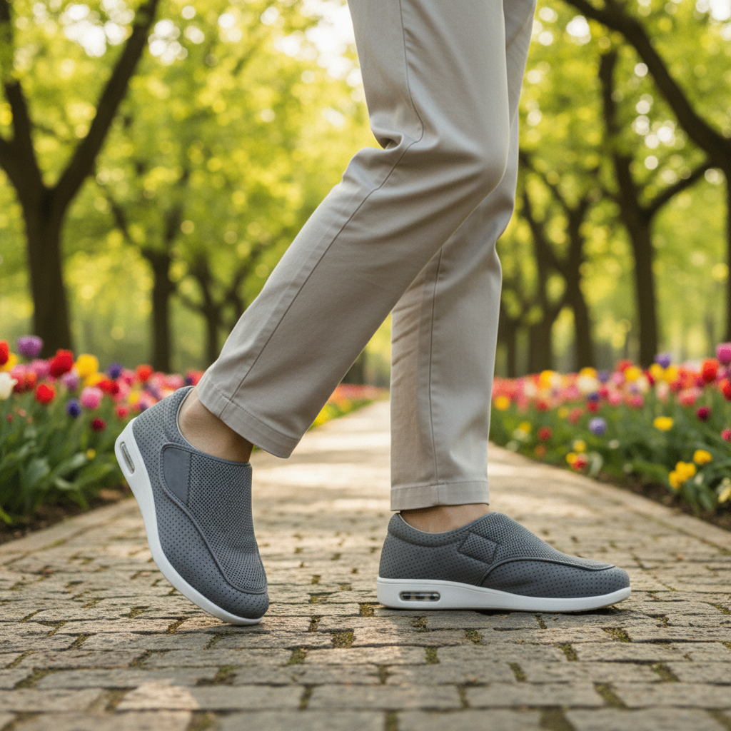 Orthopedic Shoes with Breathable Mesh Cushioned Insole and Hook Loop Closure for Swollen Feet - Image 2