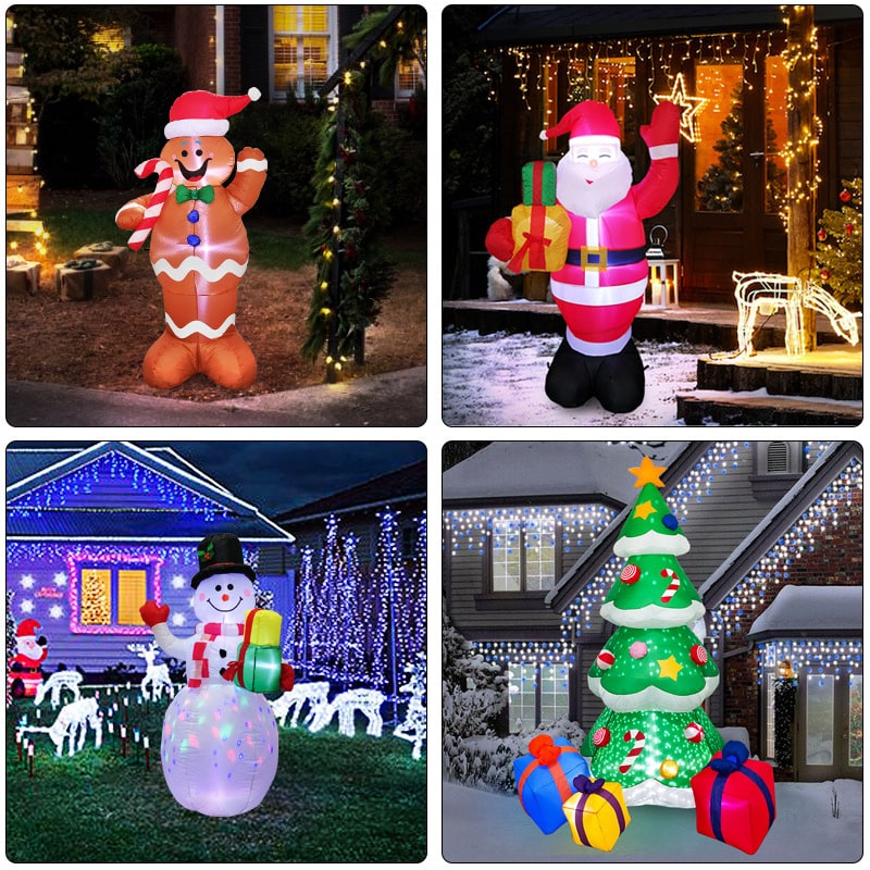 Outdoor Christmas Lights Inflatable Decorations with LED for Yard Garden Display - Image 2