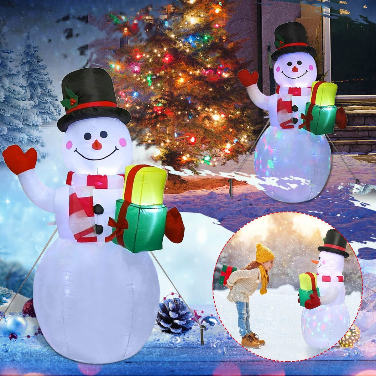 Outdoor Christmas Lights Inflatable Decorations with LED for Yard Garden Display - Image 8