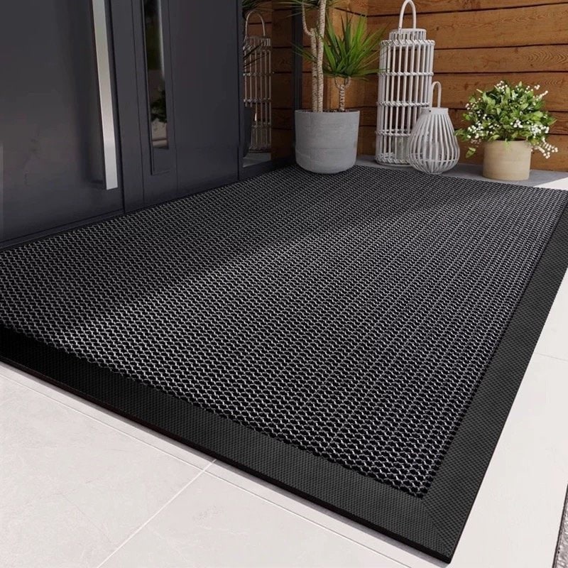 Outdoor Doormat with Heavy Duty Rubber Border and Non-Slip Coiled Surface for Front Door Entrance - Image 4