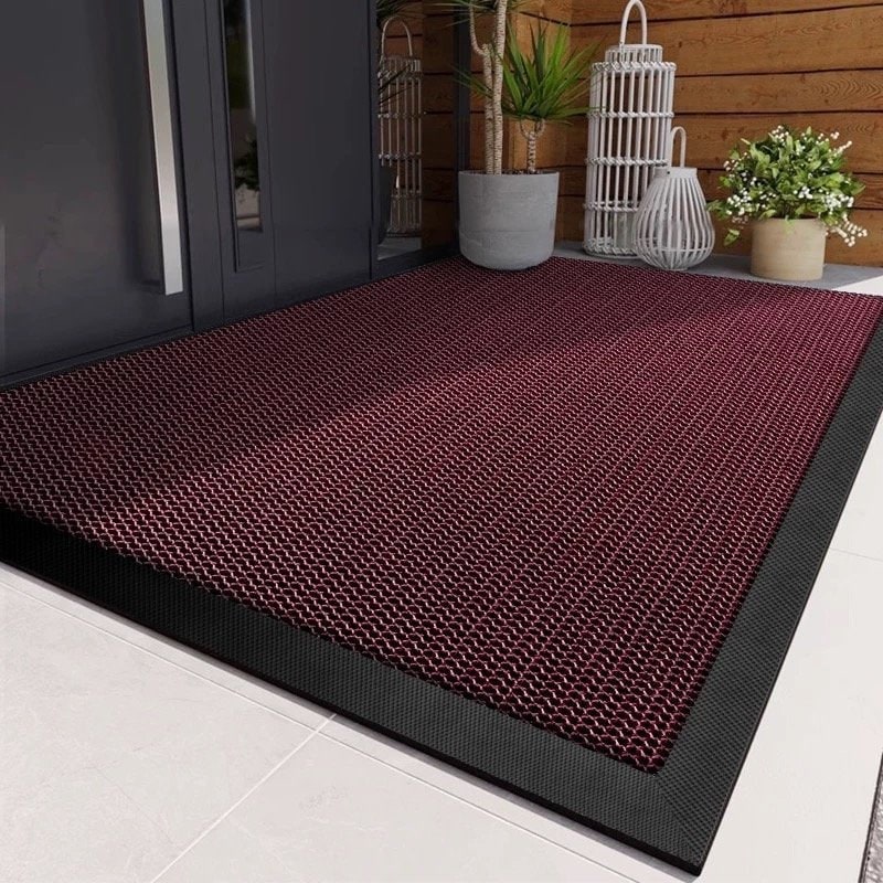 Outdoor Doormat with Heavy Duty Rubber Border and Non-Slip Coiled Surface for Front Door Entrance - Image 5