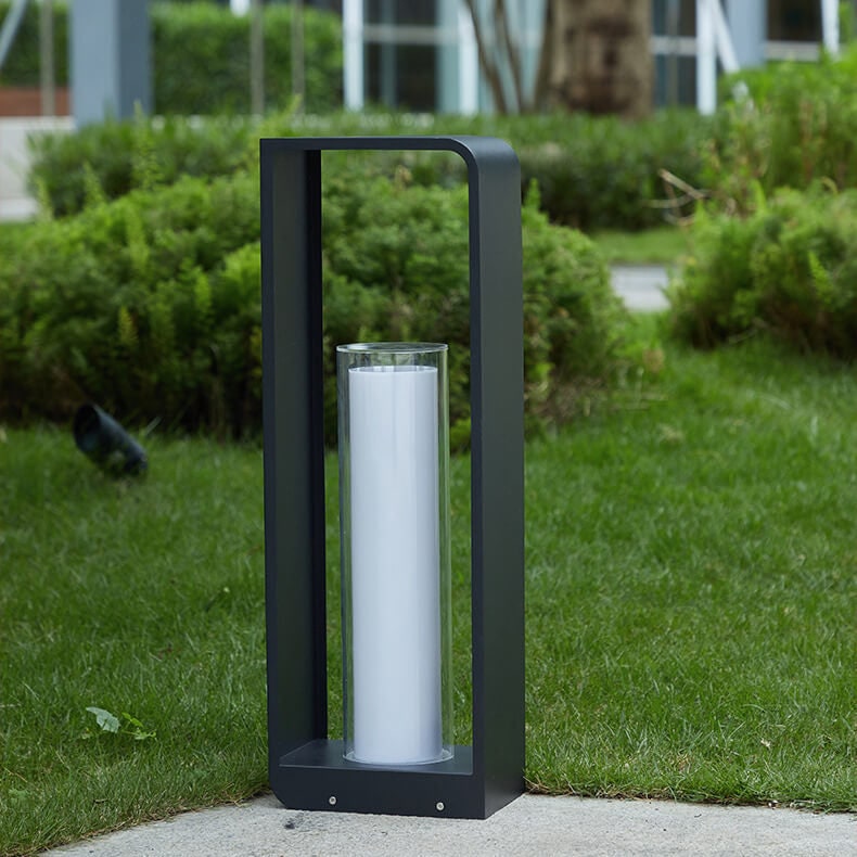 Outdoor Floor Lamp with Modern Rectangular Frame for Patio and Garden Lighting - Image 16