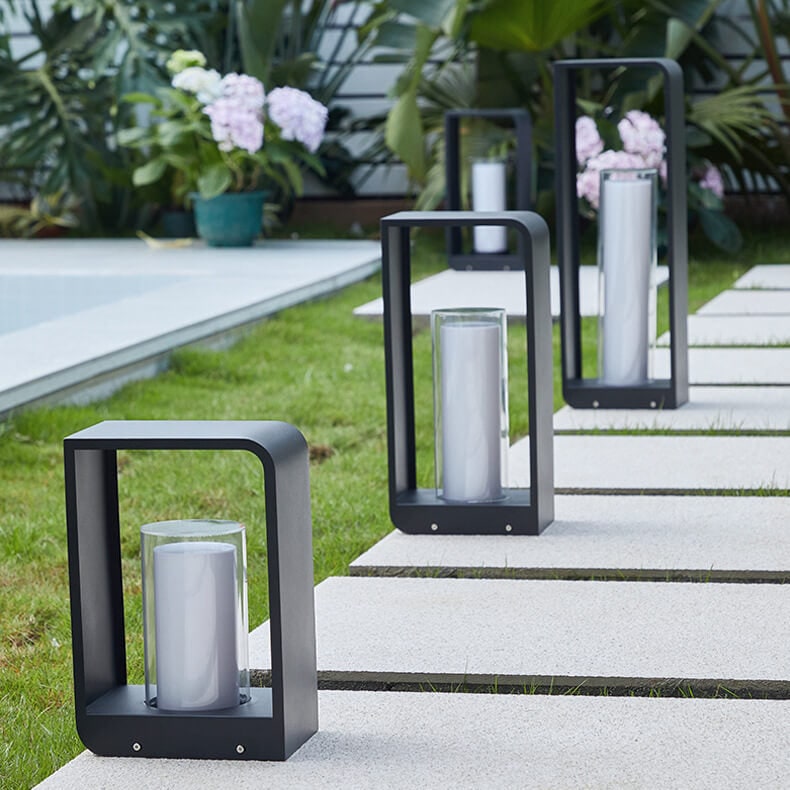Outdoor Floor Lamp with Modern Rectangular Frame for Patio and Garden Lighting - Image 17