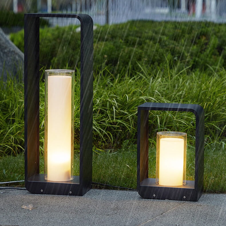 Outdoor Floor Lamp with Modern Rectangular Frame for Patio and Garden Lighting - Image 22