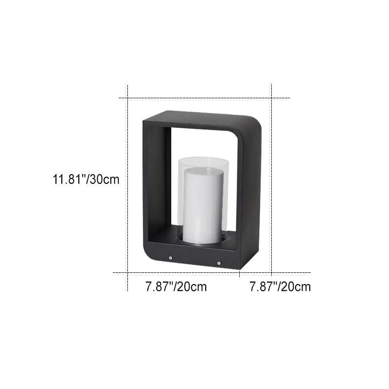Outdoor Floor Lamp with Modern Rectangular Frame for Patio and Garden Lighting - Image 6